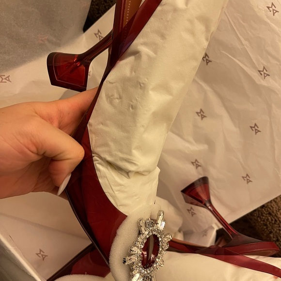 Amina Muaddi Begum Glass PVC pump in Bordeaux - Picture 3 of 8